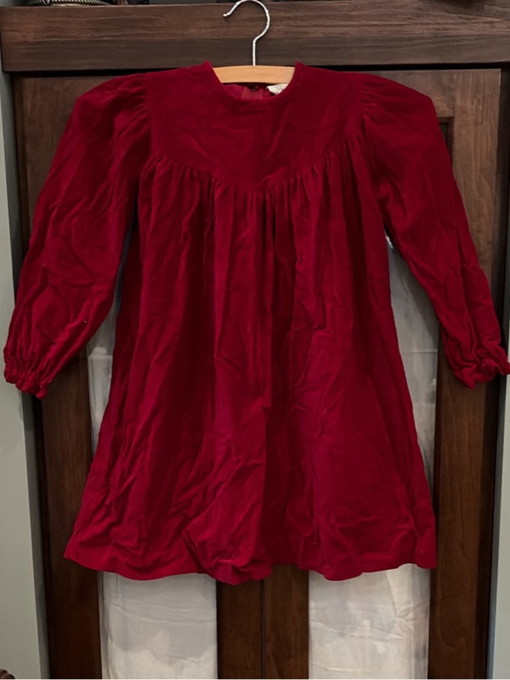 Red Velvet Long Sleeve Dress